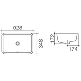 Cube 500mm Under Counter Vanity Caroma Basin
